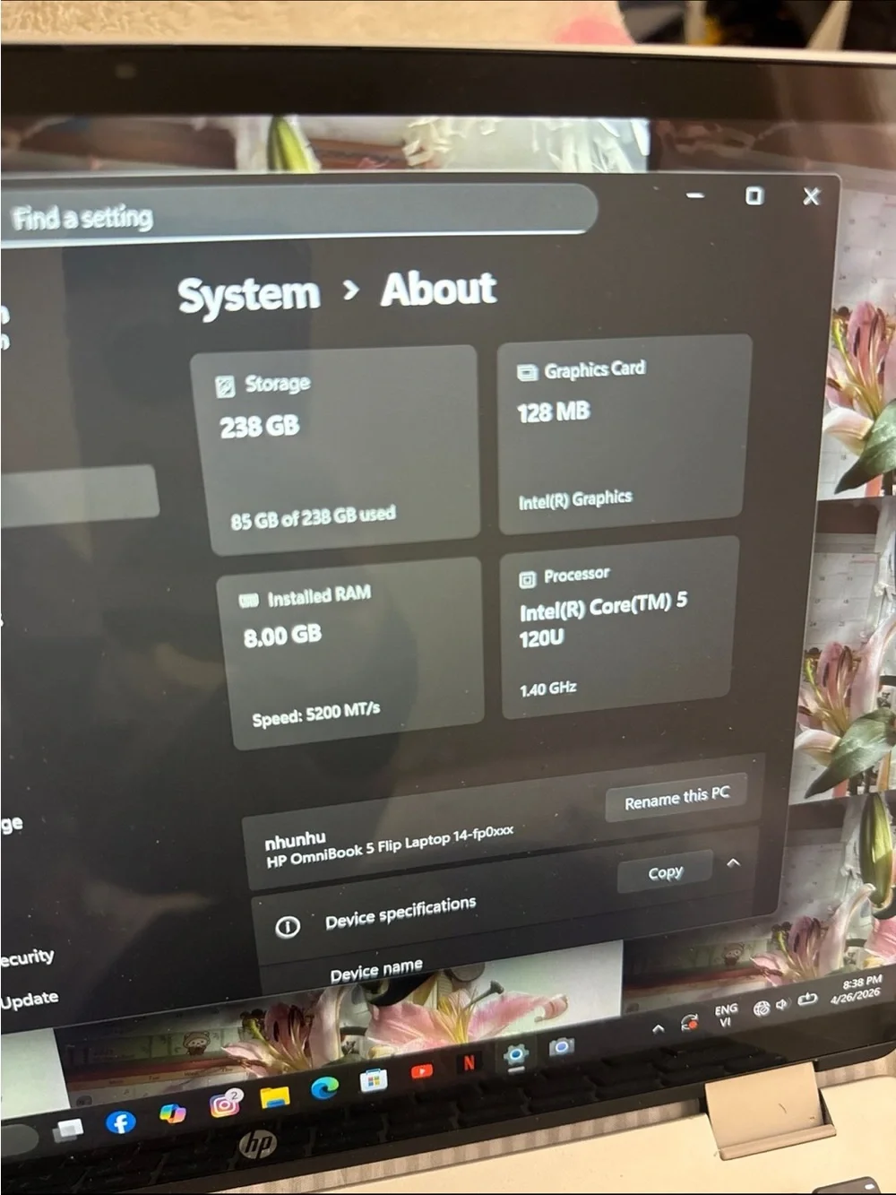 HP convertible laptop